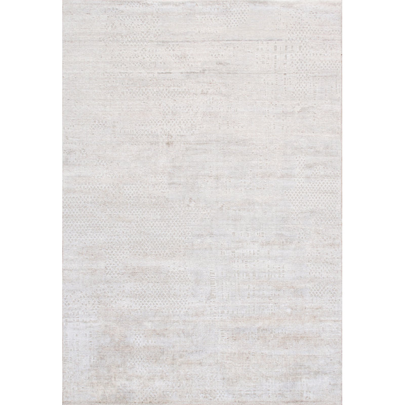 Adra Hand Knotted Area Rug in Beige / Beige