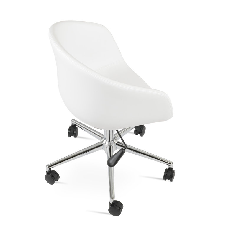 Chaise de bureau Tribeca, Similicuir blanc
