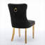 Chaise rembourrée haut de gamme en velours de bois massif-1031544125