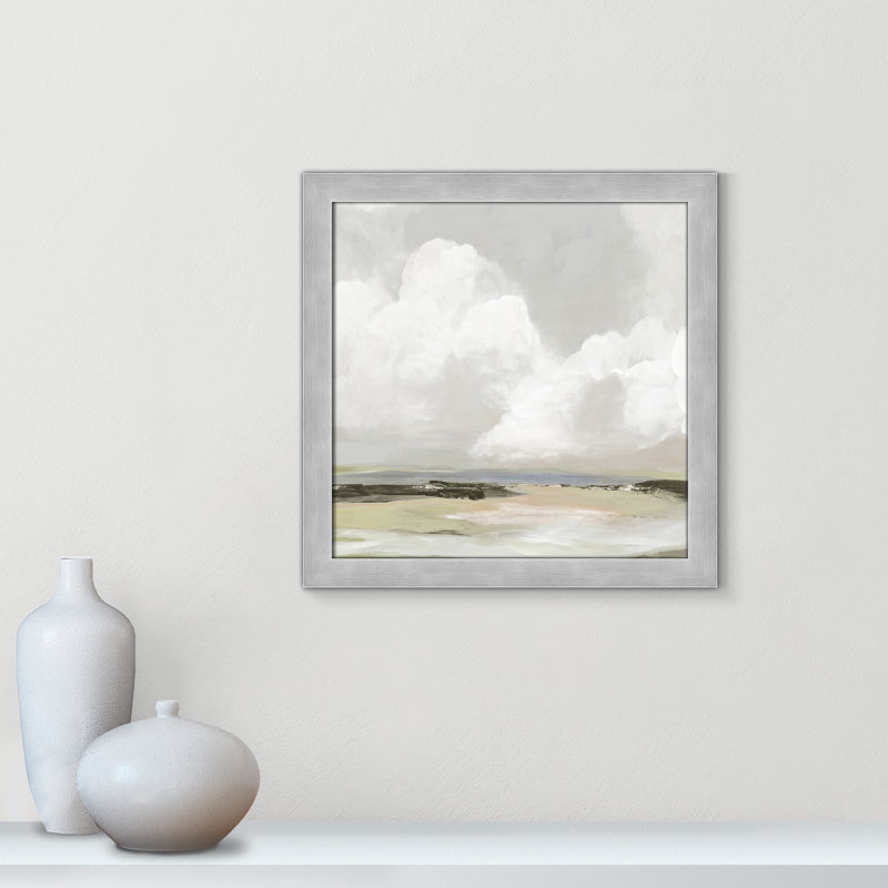 Weatherhill Soft Clouds - Picture Frame Painting Print, 18" H x 18" W x 1.12" D, Matte Silver Framed