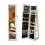 Armoire à bijoux pleine grandeur à miroir pivotant à 360 ° avec lumière DEL