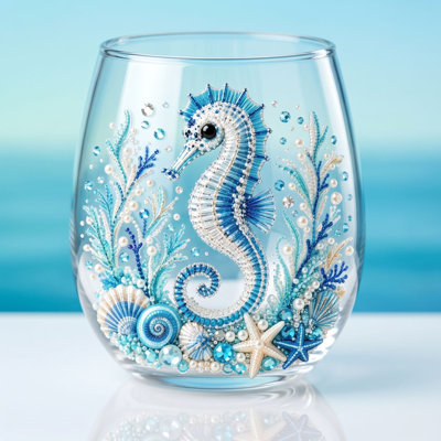 la bougie verres à vin sans pied mignonne mer imprimé tasse à boire plage tropicale sur le verre transparent verre à cocktail eau fête d'été décoration cadeau