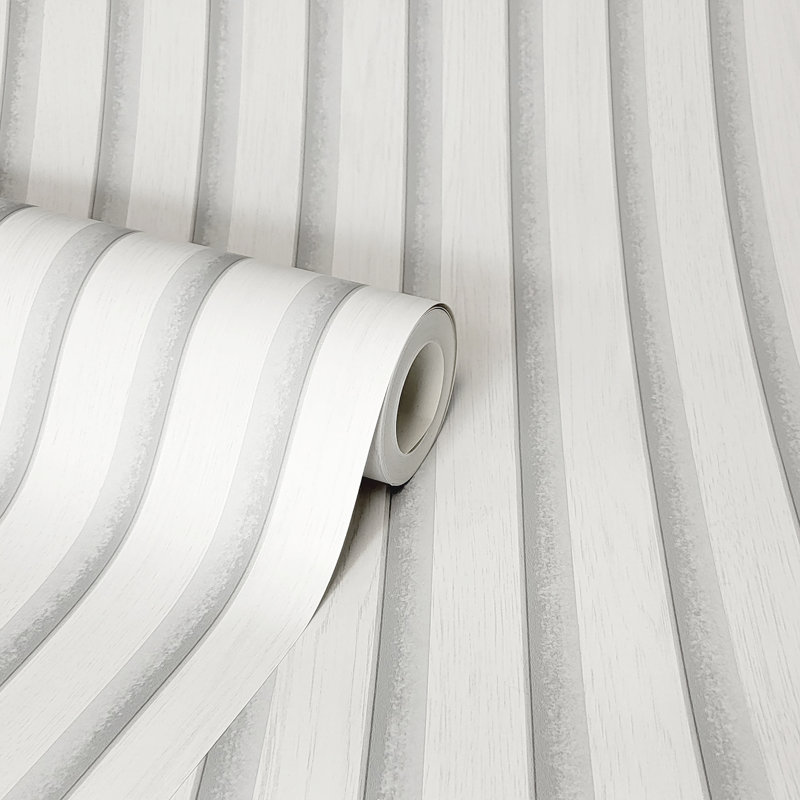 Millard White Wood Slats Wallpaper