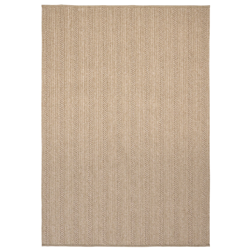 Torsade Striped Area Rug in Naturel, Rectangle 6'7" x 9'10"