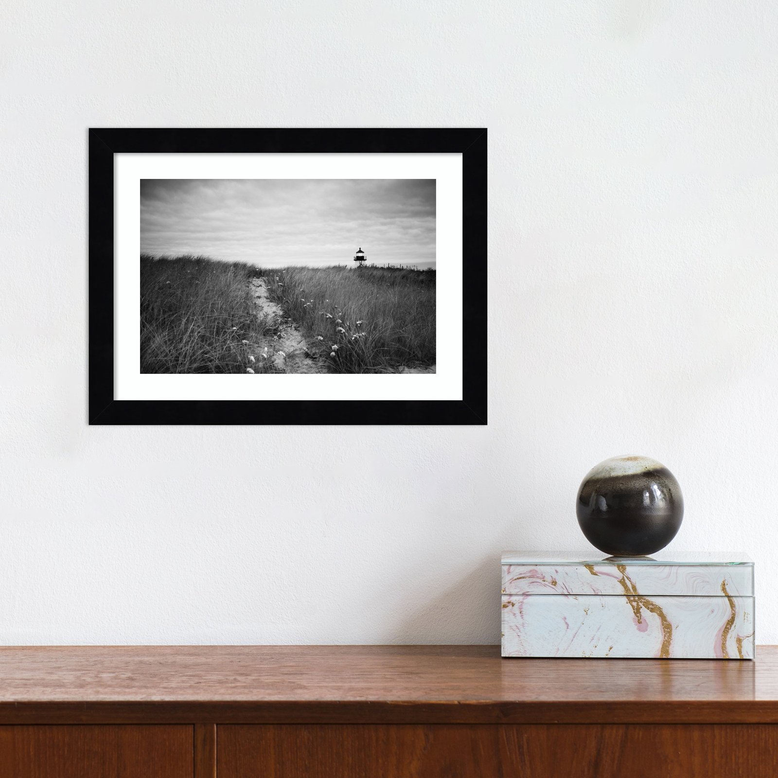 Nantucket Lighthouse Photo Print, Black, 10" H x 13" W