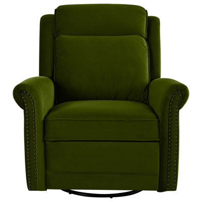 360° Swivel Manual Recliner with Rocking Function & Adjustable Backrest – Velvet Upholstered Glider Chair for Living Room, Nursery & Home Theater