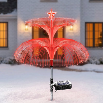 8-Pack Solar Jellyfish Lights, 7-Color Changing Fiber Optic Garden Decor, IP65 Waterproof, Outdoor Yard Gifts