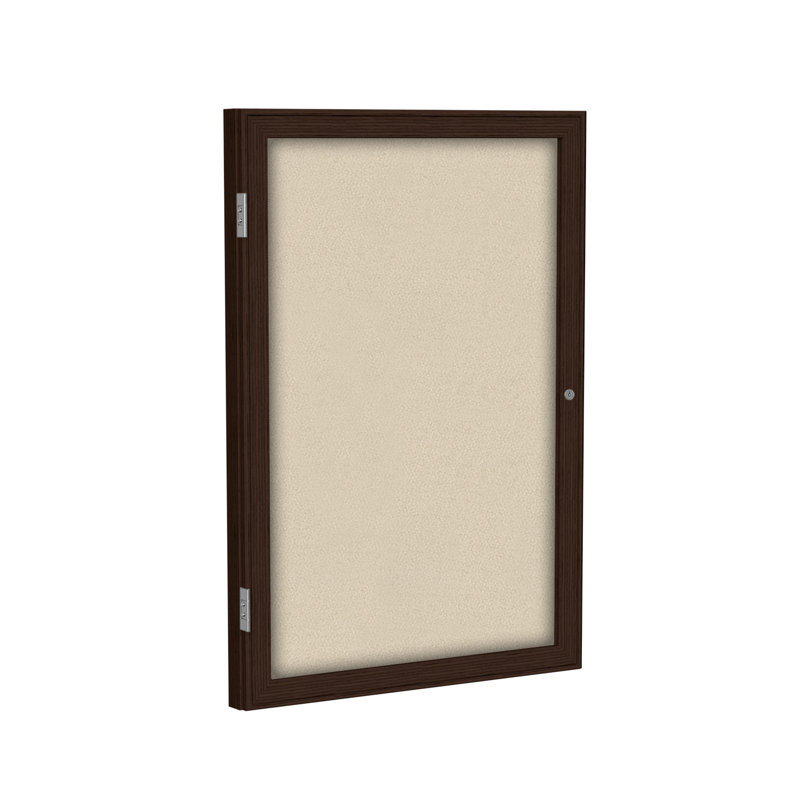 Tableau d'affichage fermé, Noyer, Beige, H 2 pi x l 1 pi 6 po