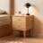 Set of 2 MCM Solid Oak Low & Narrow Nightstands with 2 Drawers-768444500