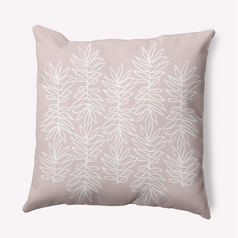 Coussin intérieur / extérieur Leafy Branch, H 20 po x l 20 po, Floral blanc / rose