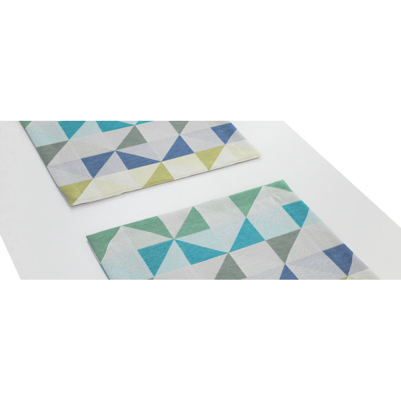 Gareth Dining Linen Set, Blue/Yellow/Light green