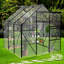 Walk-In Greenhouse 6X6ft - Polycarbonate noir avec cadre robuste, toit réglable toutes saisons pour la cour arrière, base galvanisée noire, porte coulissante robuste pour la croissance des plantes extérieures, amélioration du débit d'air,-126726085