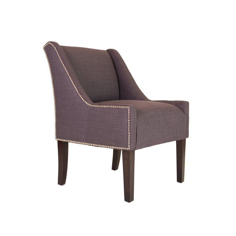 Earlston Upholstered Wingback Chair, Gray Reddish 100% Linen