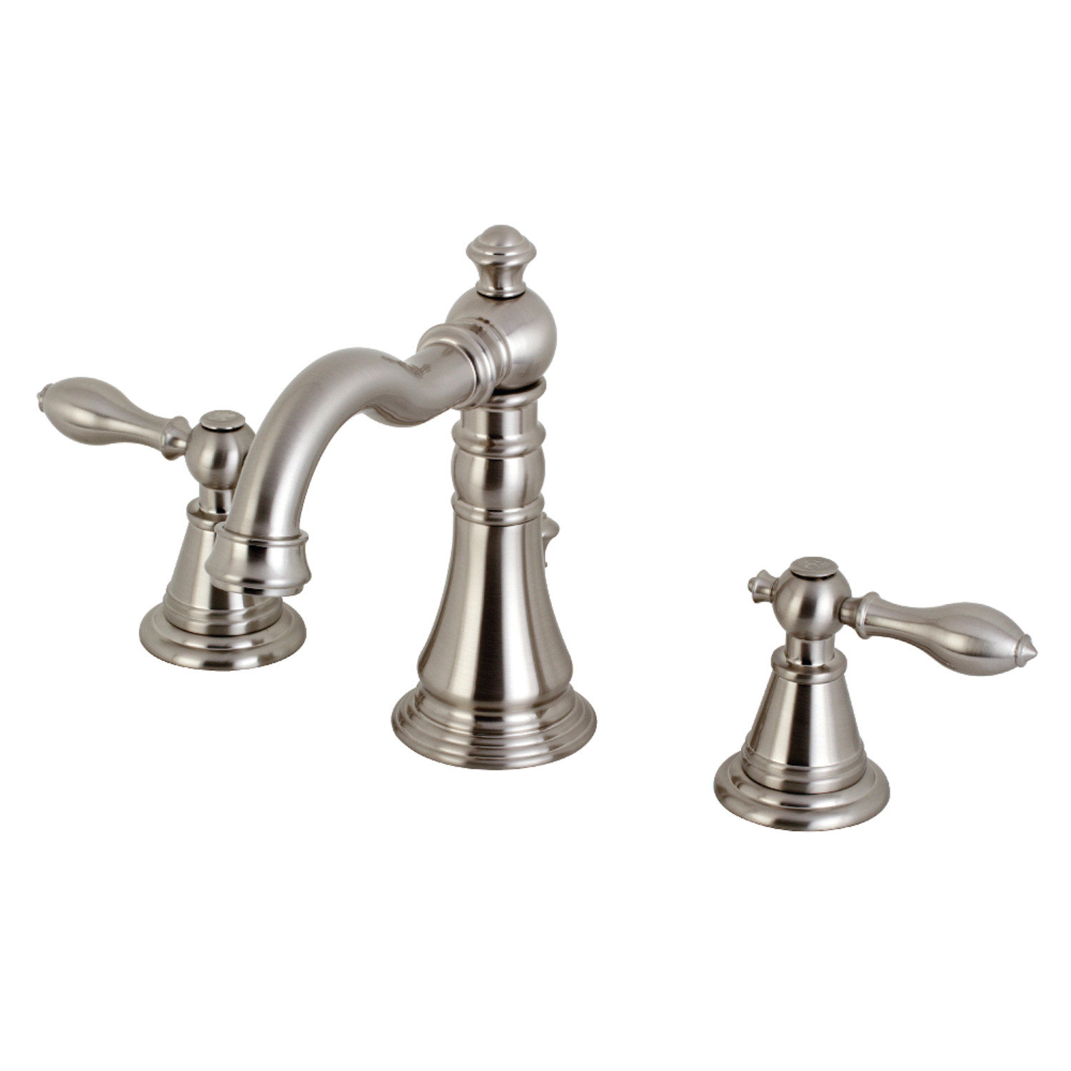 Victorian Widespread Faucet with Pop-Up Drain, Brushed Nickel