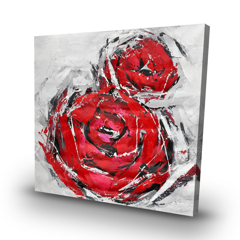 Abstract roses - 32"x32" art on canvas