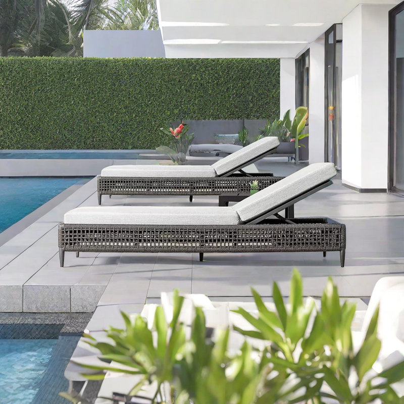 Chaise longue d'extérieur avec cadre en aluminium