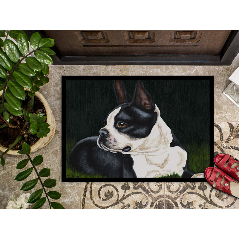 Tapis d'extérieur antidérapant Verdel Boston Terrier Beauty, Rectangle 2 pi x 3 pi