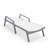 Marlin Outdoor Patio Reclining Chaise Lounge Arm Chair with Gray Powder-Coated Aluminum Frame- Breathable Sling Mesh Fabric, Adjustable Backrest-88151482