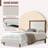 Wooden platform bed with upholstered base-2029263065-2029263070
