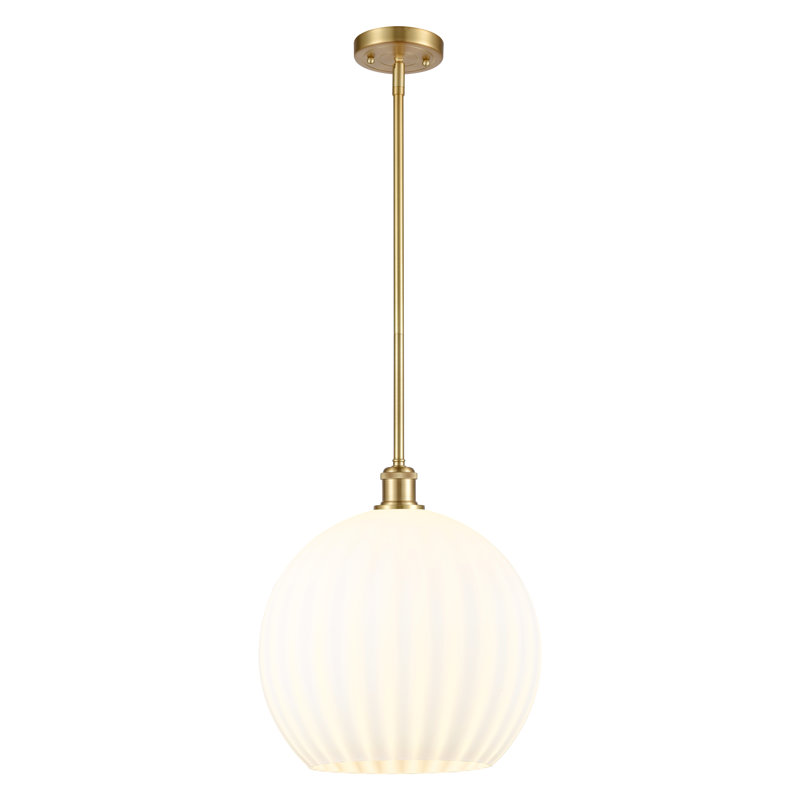 Luminaire suspendu 1 lumière Sabanc, H 16,63 po x l 13,75 po x P 13,75 po, Or satiné