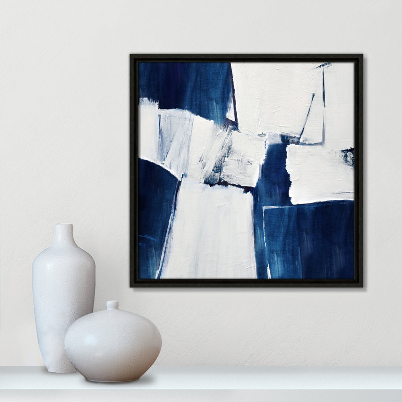 «Blue Midnight Plateau I» par Judith Shapiro, Espresso, H 17,5 po x l 17,5 po