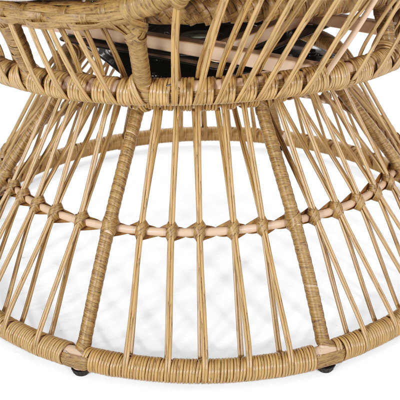 Fauteuil de patio pivotant Reseda, Natural, White