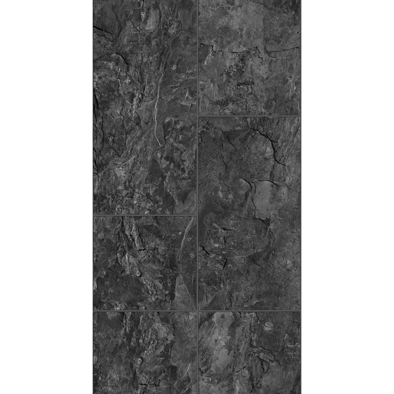Bricks and More Collection Stone Tile Wallpaper Roll, Anthracite Black