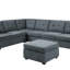 Canapé modulaire en tissu tissé 7 places avec repose-pieds