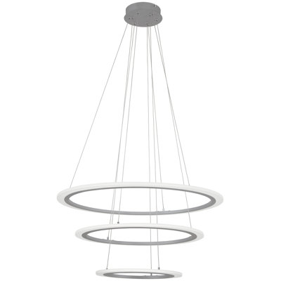 Discovery 3 - Light Aluminium Dimmable LED Tiered Chandelier