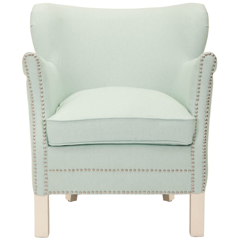 Upholstered Wingback Chair, Robins Egg Blue