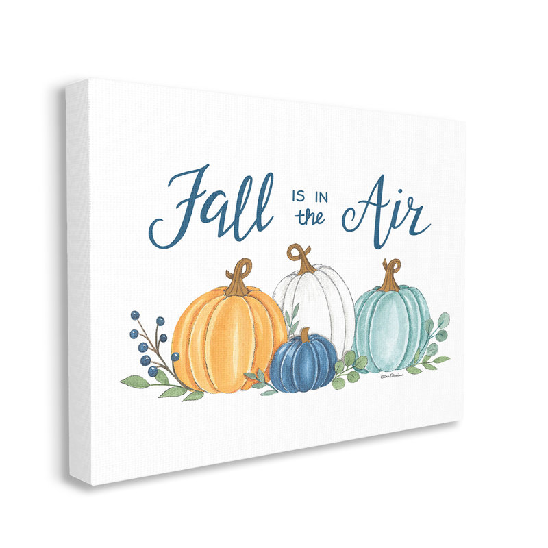 «Fall In The Air Pumpkins», art mural sur toile par Deb Strain, H 30 po x l 40 po x P 1,5 po