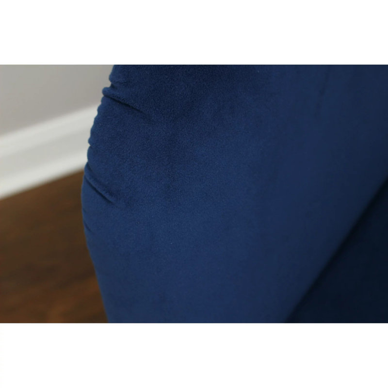 Fauteuil demi-tonneau Disdier, Microfibre bleue
