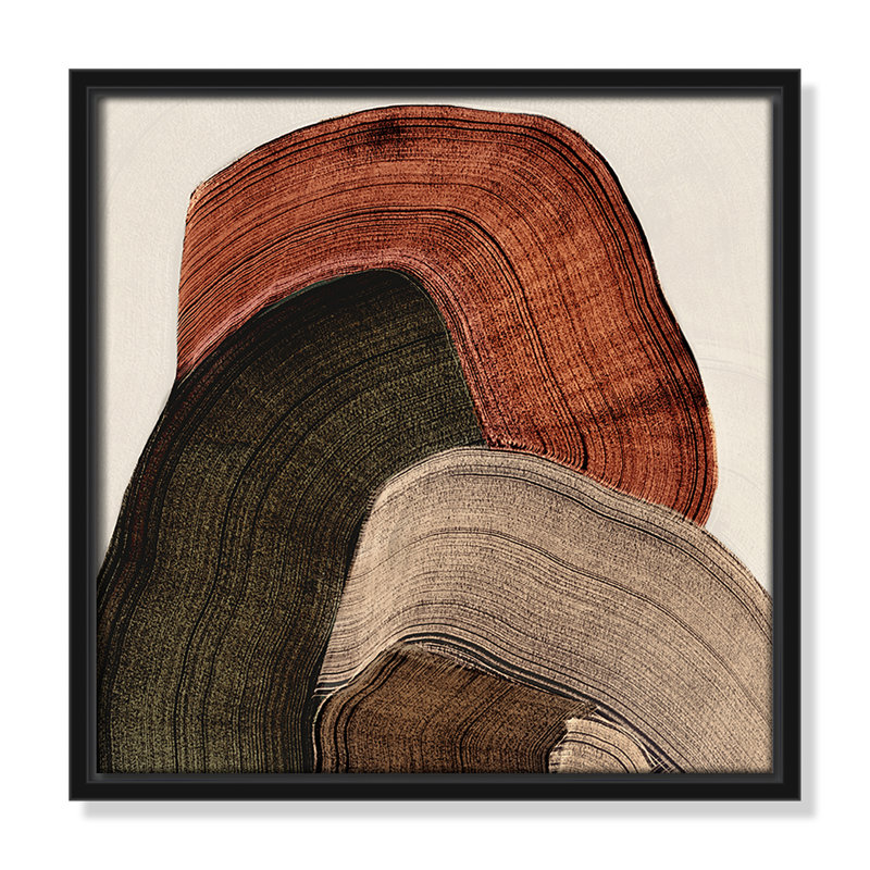 «Folded Earth I Print» par , L 13,5 po x H 13,5 po, Toile avec cadre, Black Floater