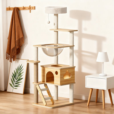 Arbre à chat moderne en bois
