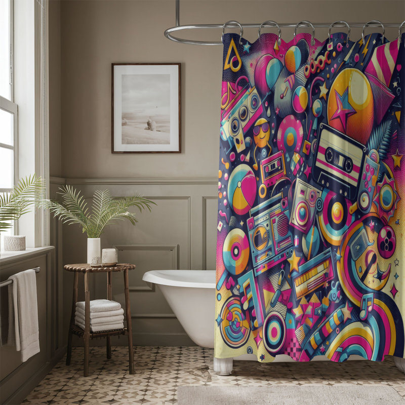 Rideau de douche standard 1 pièce Dakodah, H 74 po x l 71 po