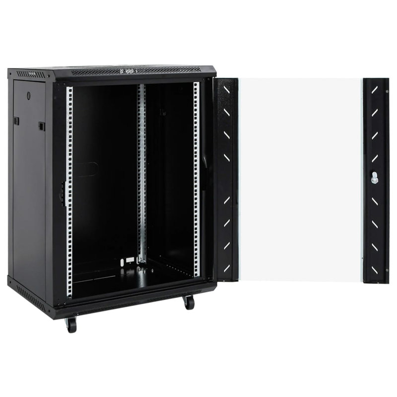 Armoire réseau Vidaxl 15U 19 "IP20 gris 20,9" x 15,7 "x 31,5", Noir, noir, noir, noir