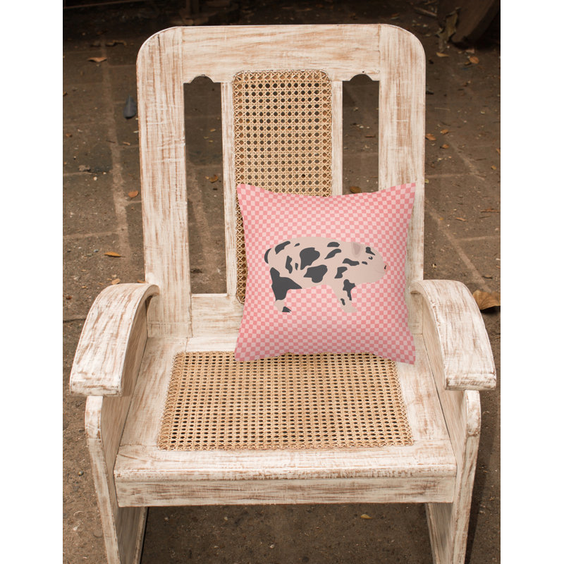 Coussin décoratif d’extérieur carré à contrôle porc, Rose, 18 po x 18 po