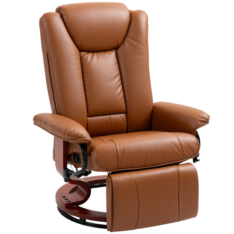 78cm Wide Swivel Home Theatre Recliner, Brown, Brown