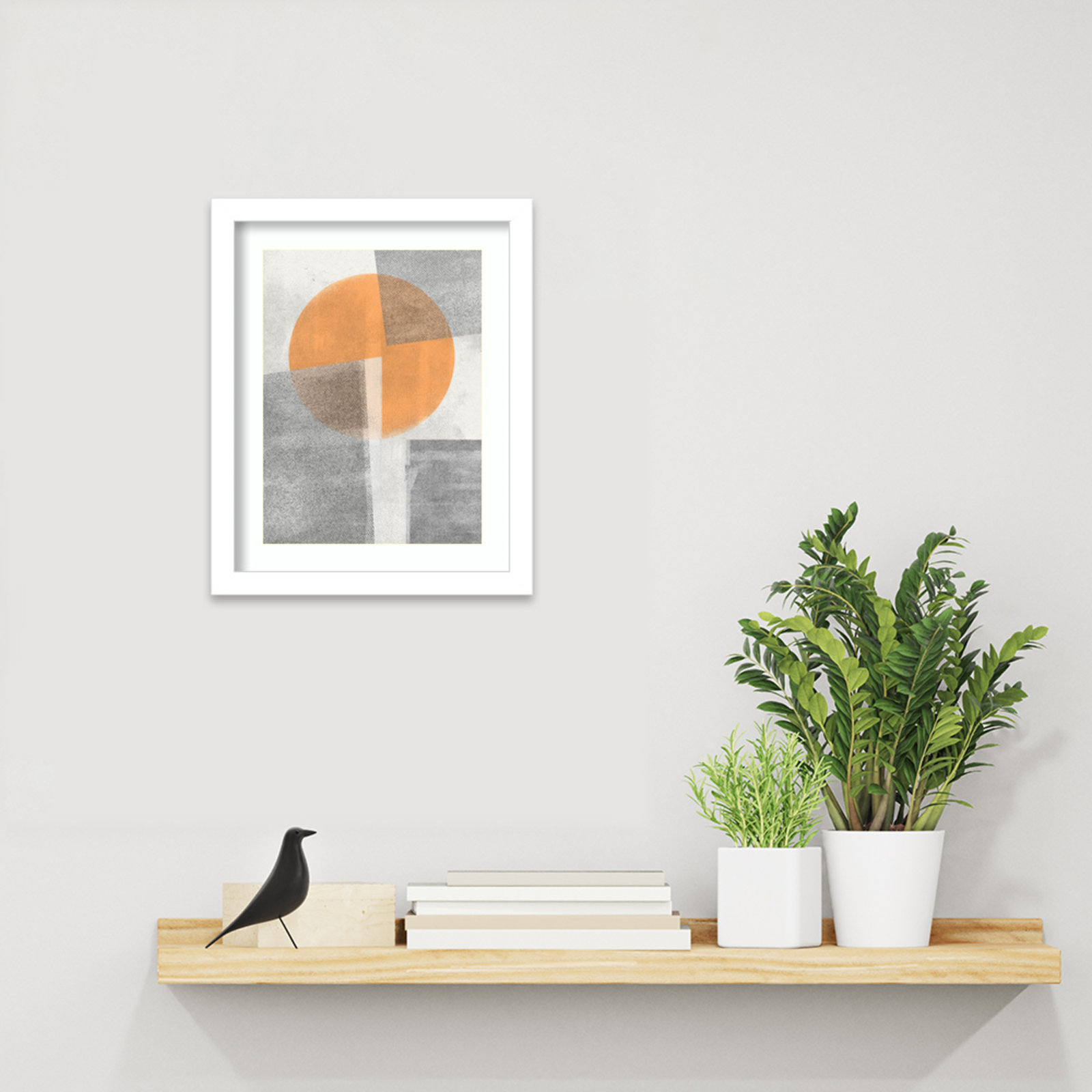 Paper Collage No 3 by The MIUUS STUDIO Wood Framed Wall Art Print, White, 13" H x 11" W
