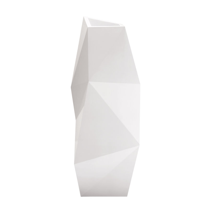 Faz Resin Pot Planter, 43.25" H x 17.25" W x 19.25" D, Black