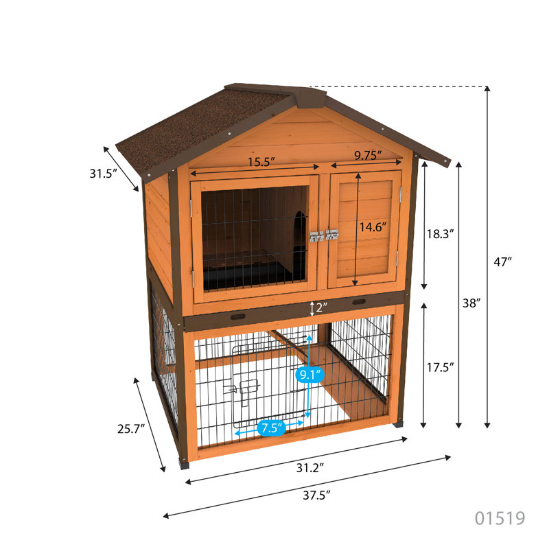 Charitee Bunny Barn Rabbit Hutch