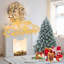 Arbre de Noël 4 pi avec aiguilles de pin et feuilles d'eucalyptus, 404 pointes, branches articulées, support en métal - arbre artificiel enneigé pour la maison de vacances, le bureau ou l'hiver