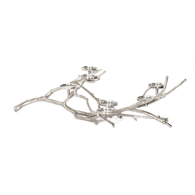 Votive de table et centre de table en métal 40 po, Nickel
