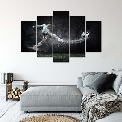 Football Sports Stadium 5 Piece Wall Art Set on Canvas