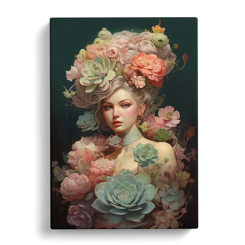 Succulent Romanticism - Wrapped Canvas, 60cm H x 40cm W x 3cm D