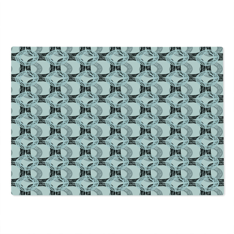 Ambesonne, planche à découper abstraite, grand grunge, formes sommaires, bleu pâle, noir, gris