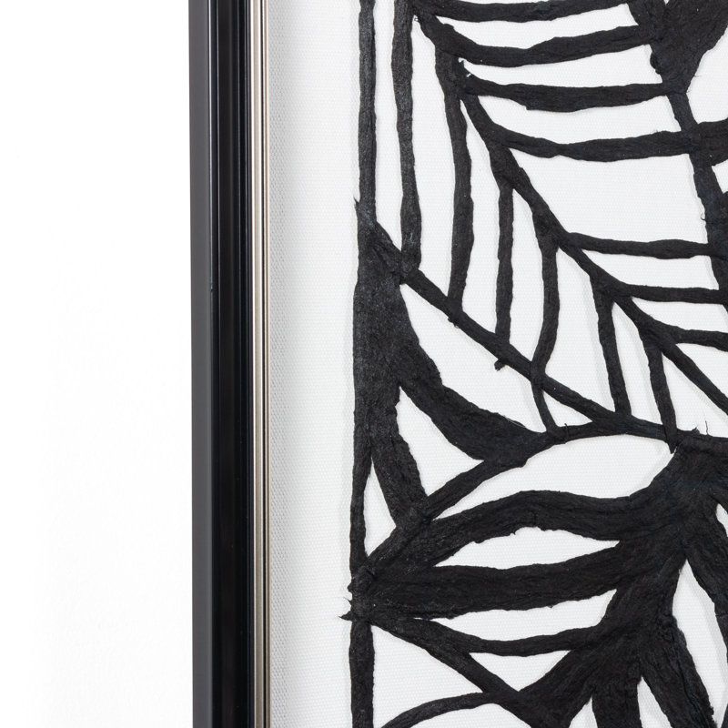 Boîte à ombre moderne avec feuilles de palmier modernes