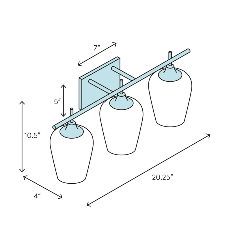 Salinda 3 Light Bath Bar, Espresso/Brass, Clear Bubble