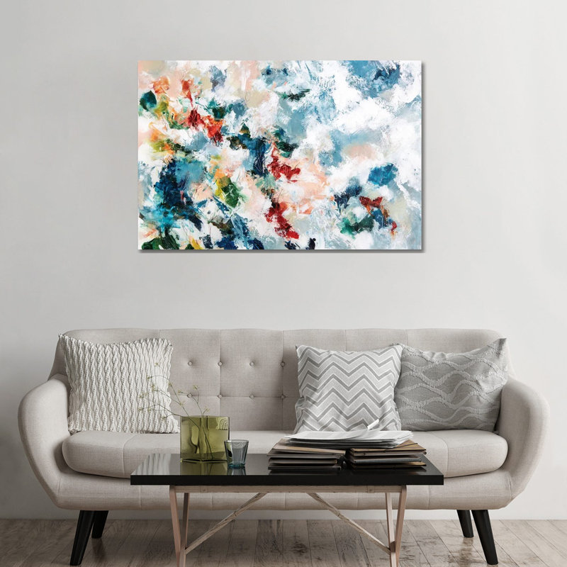 Meltemi par Cristina dalla Valentina-impression d’art graphique, H 32 po x l 48 po x 1,5 po, Pas de tapis, Toile tendue