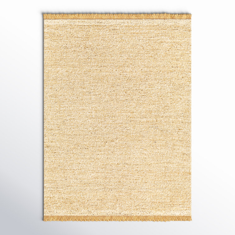 Cierra Solid Color Hand Braided Jute/Wool Area Rug in Beige